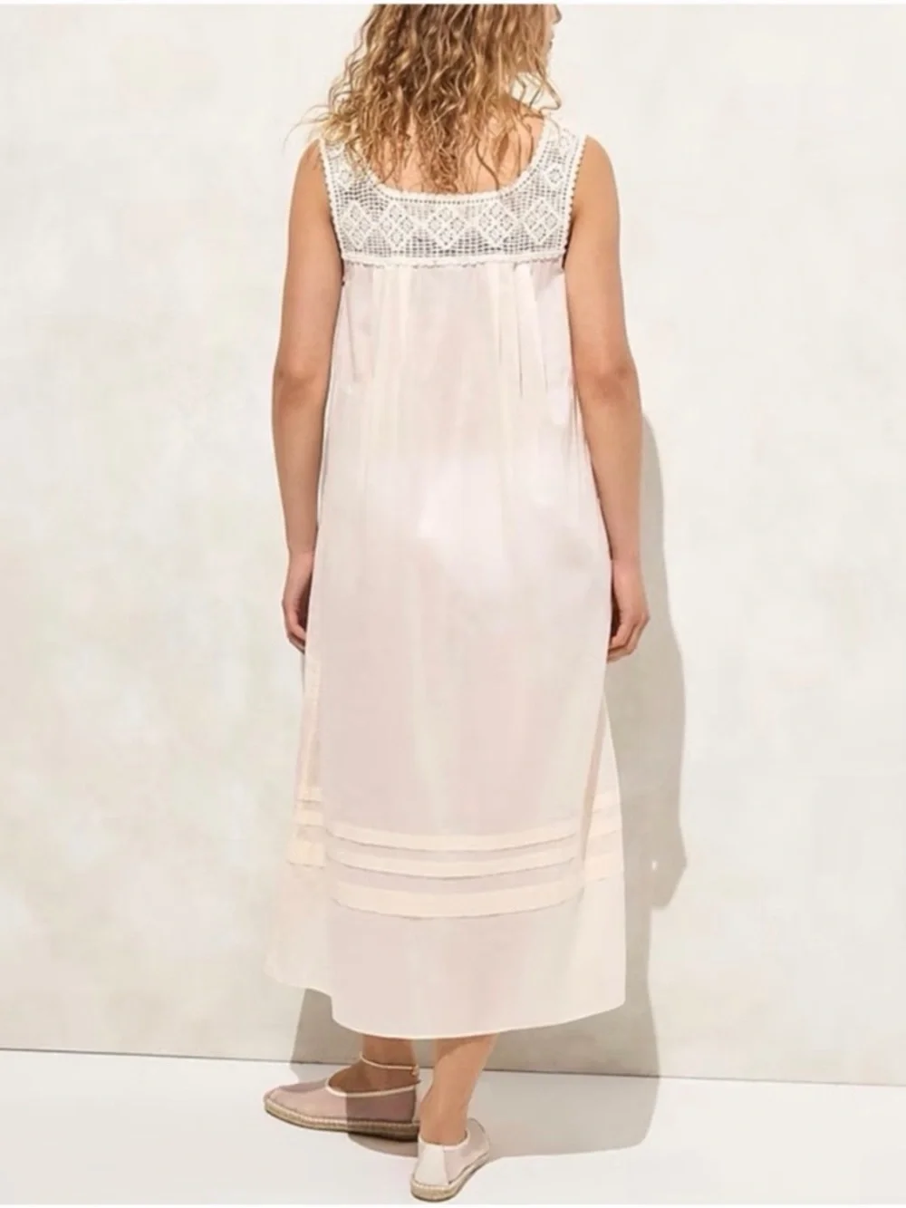 J. Crew White Crochet Yoke Cotton dress or coverup